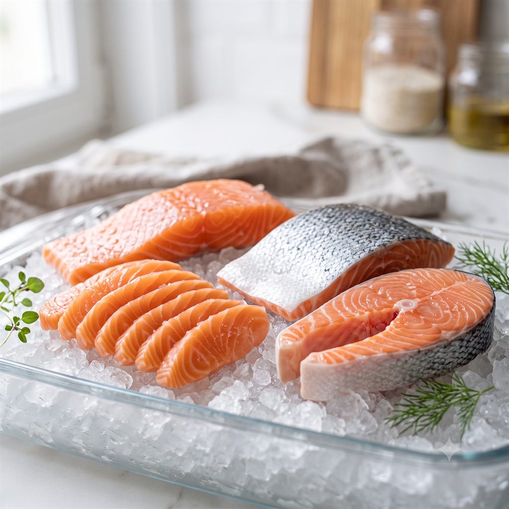 Salmão fresco de alta qualidade